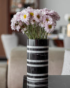 Florero Rayas Negro