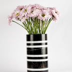 Florero Rayas Negro